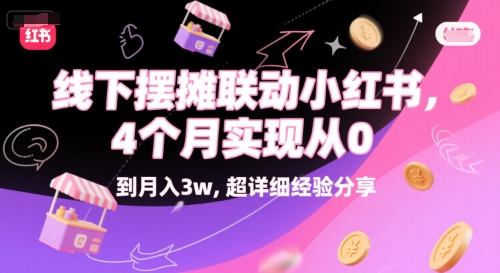 久爱副业网,网赚项目,网赚论坛博客网分享线下摆摊联动小红书，4 个月实现从 0 到月入3w，超详细经验分享