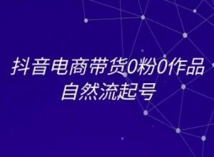 抖音电商带货0粉0作品自然流起号，抖音电商教程-每日必学网