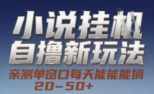 小说自撸新玩法 — 亲测单窗口每天能搞 20-50+，支持矩阵化批量操作【揭秘】-每日必学网