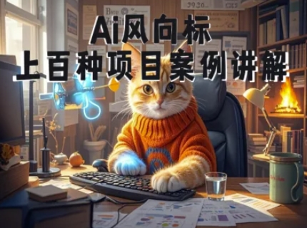 久爱副业网,网赚项目,网赚论坛博客网分享Ai风向标-附100种项目案例玩法-0基础小白到大神ai视频商业应用教学