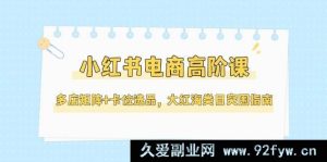 （14940 期）小红书电商进阶课，多店布局+选品卡位，大红海类目破局指南（5 月更新）-每日必学网