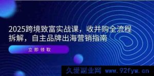 2025 跨境创富实战课程，并购全流程深度剖析，本土品牌出海营销指引-每日必学网