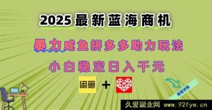 (14942 期)全新闲鱼拼多多助力途径 当下的新兴商机 新手菜鸟也可轻松上手 达成日…-每日必学网