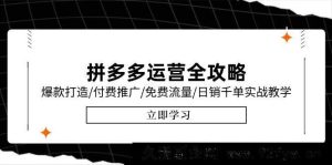 （15085期）拼多多运营秘籍大放送：最新6月实战教学，解锁爆款打造、付费推广及免费流量，冲击日销千单新高度！-每日必学网