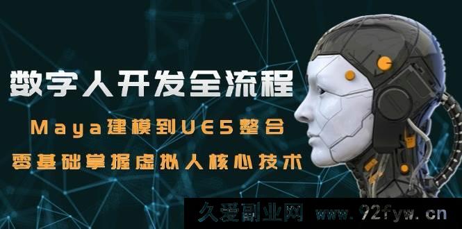图片[1]-（15029期）零基础小白必看！从Maya建模到UE5整合，解锁数字人开发全流程核心技术-每日必学网