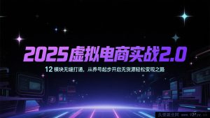 2025虚拟电商进阶实战3.0:全方位打通15大模块,零基础养号开启无货源高效变现新征程-每日必学网