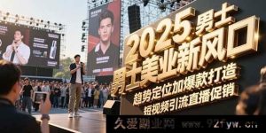 2025男性美业新机遇，趋势洞察与爆款塑造，短视频吸粉直播带货-每日必学网