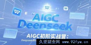 （15223期）AIGC初阶实战营：Deepseek深度特训，突破写作模板实现WPS高效应用新攻略-每日必学网