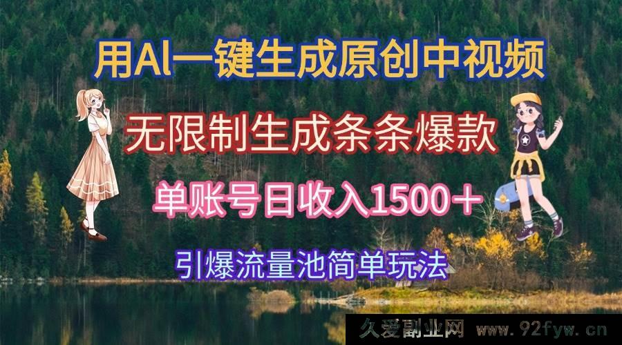 图片[1]-（15210期）AI助力中视频创作，轻松打造爆款无上限，单账号日赚1500+火爆来袭！-每日必学网