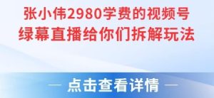 张小伟2980付费额视频号绿幕直播给你们拆解玩法-每日必学网