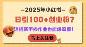 2025年小红书日引100+创业粉？这招新手抄作业也能爆流量！-每日必学网