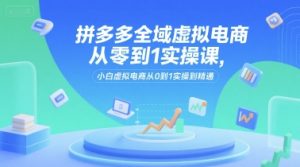 拼多多全域虚拟电商从零到1实操课,小白虚拟电商从0到1实操到精通-每日必学网