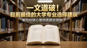 付费文章：一文道破！目前最佳的大学专业选择建议，看完你就心里彻底踏实明朗了-每日必学网