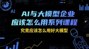 AI与大模型企业应该怎么用系列课程，究竟应该怎么用好大模型-每日必学网