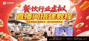 餐饮领域虚拟直播空间搭建指南，速通虚拟直播技巧，提高团单售卖效能-每日必学网