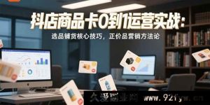 （15329期）抖店商品卡从无到有运营秘籍：选品铺货关键策略及正价品营销新玩法-每日必学网