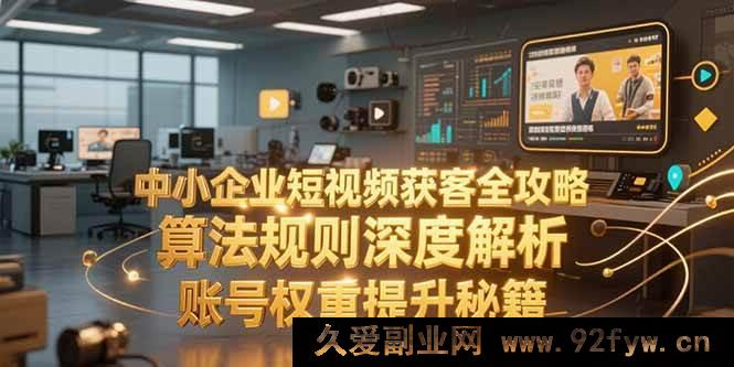 图片[1]-（15326期）中小企业短视频引流新玩法，算法底层逻辑大揭秘，账号高权重打造法-每日必学网