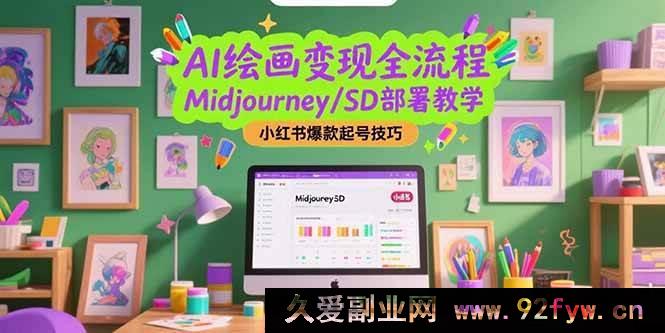 图片[1]-（15324期）从0到1开启AI绘画盈利之路，Midjourney与SD搭建秘籍及小红书涨粉爆号攻略-每日必学网