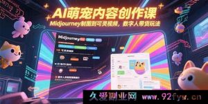 （15311期）AI萌宠创作进阶课，从Midjourney绘图到数字人带货可灵视频玩法揭秘-每日必学网