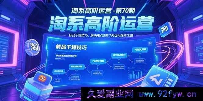 图片[1]-（15307期）淘系运营进阶：第70期标品爆款打造秘籍与疑难突破攻略-每日必学网