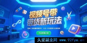(15296期)视频号带货全新秘籍,二创视频一键批量剪辑工具,零基础一天剪出百条视频-每日必学网