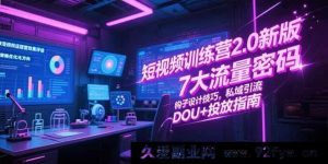 （15255期）短视频实战营3.0升级，揭秘7大引流秘籍/爆款钩子打造/私域搭建/DOU+投放精髓-每日必学网
