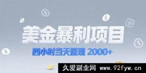 （15251期）四小时速提 2000+的美金高收益项目，赛道抉择是关键-每日必学网
