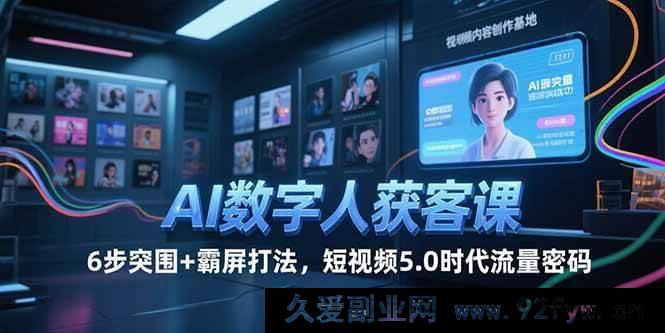 图片[1]-（15247期）AI数字人引流秘籍，5大突破+全域策略，短视频新时代流量钥匙-每日必学网
