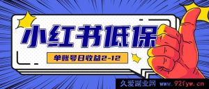 闲暇时间就能做的小红书稳赚项目，发笔记单账号日入2 - 12元-每日必学网
