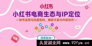 （15350期）揭秘小红书电商：IP精准定位、运营吸流及爆款内容创作秘诀-每日必学网