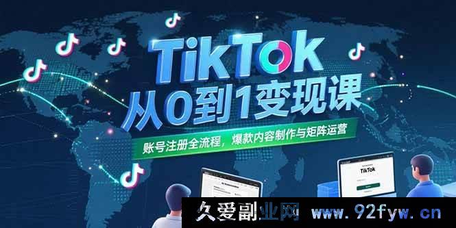 图片[1]-（15346期）TikTok零基础变现秘籍：账号注册全攻略、爆款内容打造与矩阵玩法-每日必学网