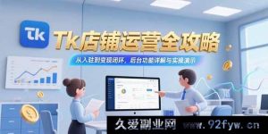 （15345期）Tk开店全程秘籍：从入驻到盈利全流程，后台功能实操大揭秘-每日必学网