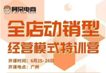 图片[1]-阿呆电商-全店动销型经营模式6月25-26日广州线下课(价值9800元)_-每日必学网