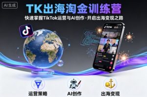 TK出海淘金训练营，助你快速掌握TikTok运营与AI创作，开启出海变现之路-每日必学网