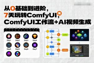 从0基础到进阶，7天玩转ComfyUI，Comfyui工作流+AI视频生成-每日必学网