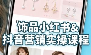抖音+小红书饰品卖货：货源、开店、内容全教会，让新手快速掌握饰品线上营销全流程，轻松开启变现路-每日必学网