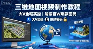 三维地图视频制作教程，大V全程实操，解读百W爆款密码-每日必学网