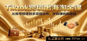 TikTok跨境出海掘金课程：账号搭建到多项目运营，开辟赚钱新通道-每日必学网
