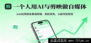 单人靠AI和剪映玩转自媒体，从AI运用到全赛道剪辑吸粉盈利全流程-每日必学网