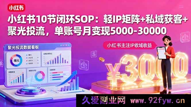 图片[1]-（16026期）小红书10课闭环攻略：轻IP搭建+私域引流+精准投流，单号月赚5k-3w-每日必学网