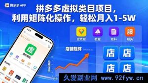 （16025期）拼多多虚拟类目矩阵玩法，每月稳赚1 - 5万不是梦-每日必学网