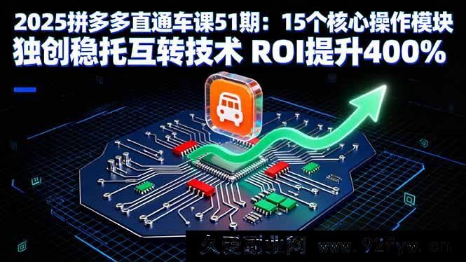 图片[1]-（16020期）2025拼多多直通车51期：剖析15大核心模块 新创技术让ROI猛增4倍-每日必学网