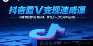 （15950期）抖音蓝V变现快车道，揭秘运营绝招月入轻松破万-每日必学网