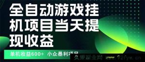（15924期）全新自动游戏下载法 操作便捷 单机日赚600+ 收益不封顶能矩阵运营-每日必学网