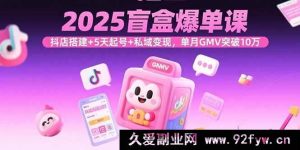 （15922期）2025盲盒掘金课：抖店速搭+短期起号+私域吸金，月销破10万-每日必学网