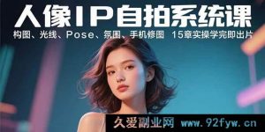 （15920期）人像IP自拍实战课：布局、光影、姿势、格调、手机精修 15章上手就出片-每日必学网