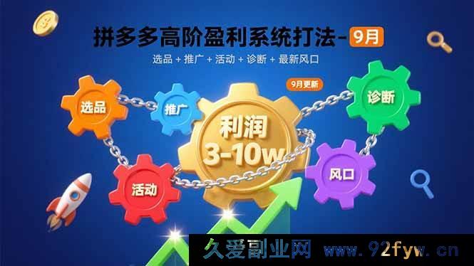 图片[1]-（15916期）9月拼多多高阶盈利秘诀：选品推广活动诊断全攻略，抓新风口月赚3-10w-每日必学网