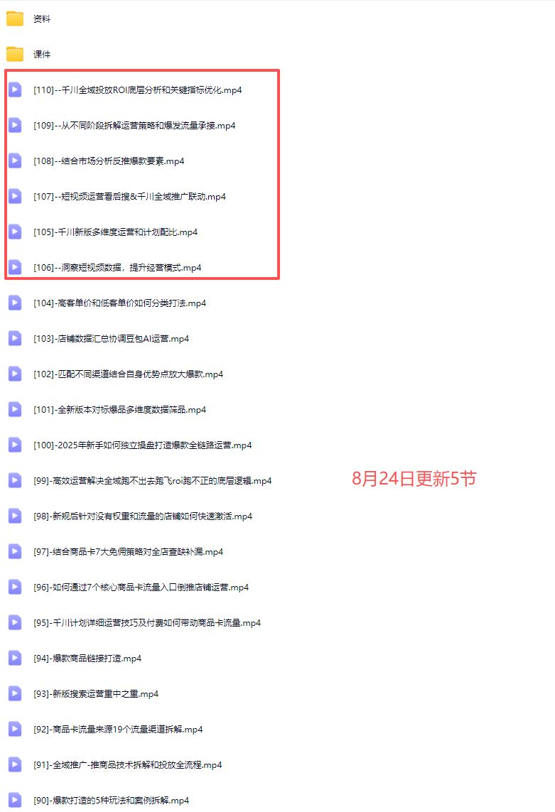 图片[3]-蓝孤电商-抖音商城运营课程2025年8月24完整版110节(价值980元)_-每日必学网
