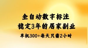 全自动数字标注，稳定3年的蓝海项目，居家也能矩阵开干的副业，单机日入3张+【揭秘】-每日必学网