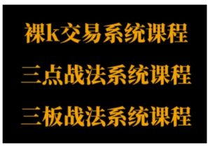 裸K体系、三点体系、三板体系三套系统课程，从基础到进阶，助力交易者构建系统化交易思路-每日必学网